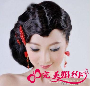 2012春季最潮最新流行新娘发型波浪刘海流行新娘发型